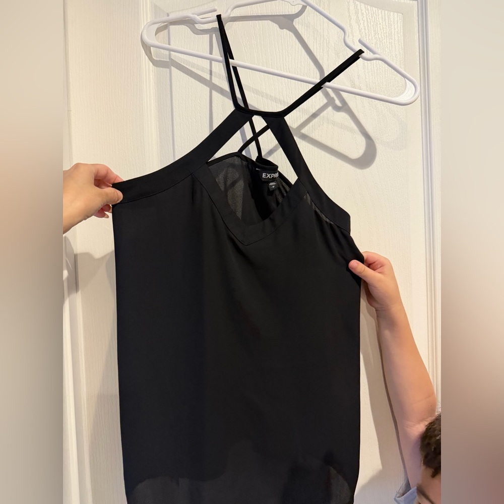 Express Black Strappy Halter top - Picture 3 of 5